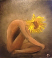 "Donna Fiore Giallo" olio su tela 60x70 (disponibile)